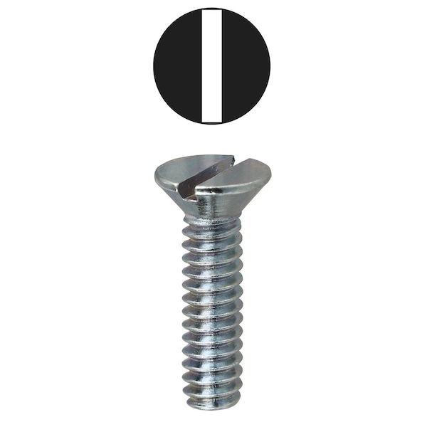 flatspinist品 Dottie #6-32 x 2 in Slotted Flat Machine Screw, Zinc Plated